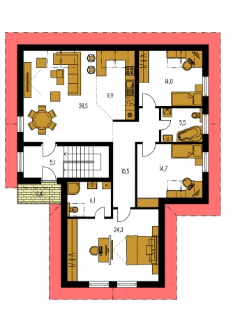 Plan de sol du premier étage - PREMIER 157